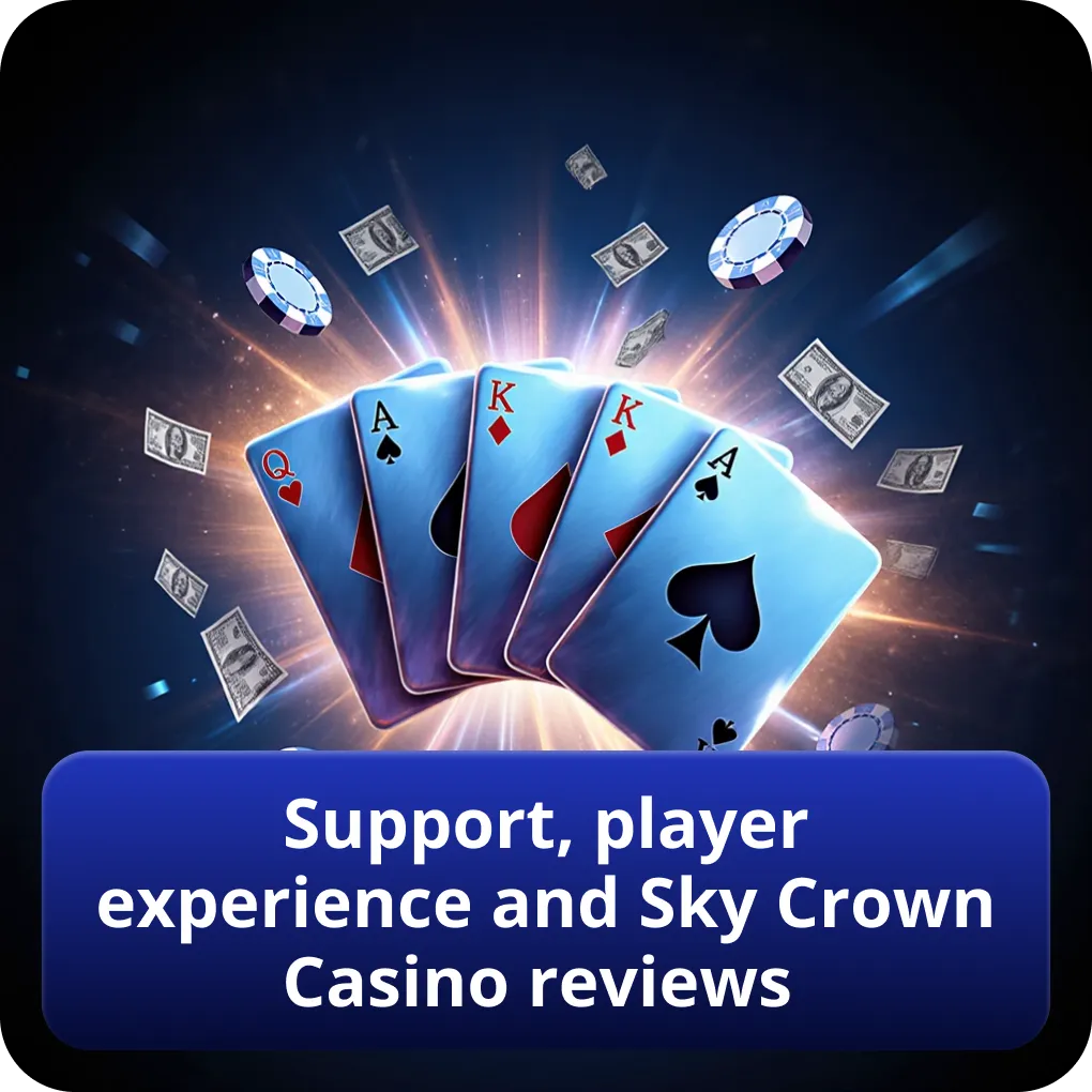 Support, player experience and Sky Crown Casino reviews